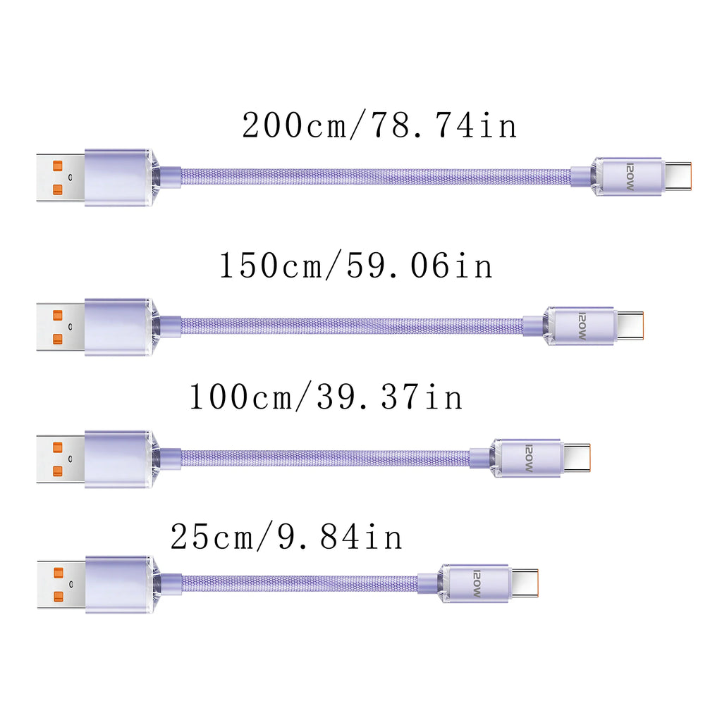 120W Super Fast Charging USB-A to USB-C Cable