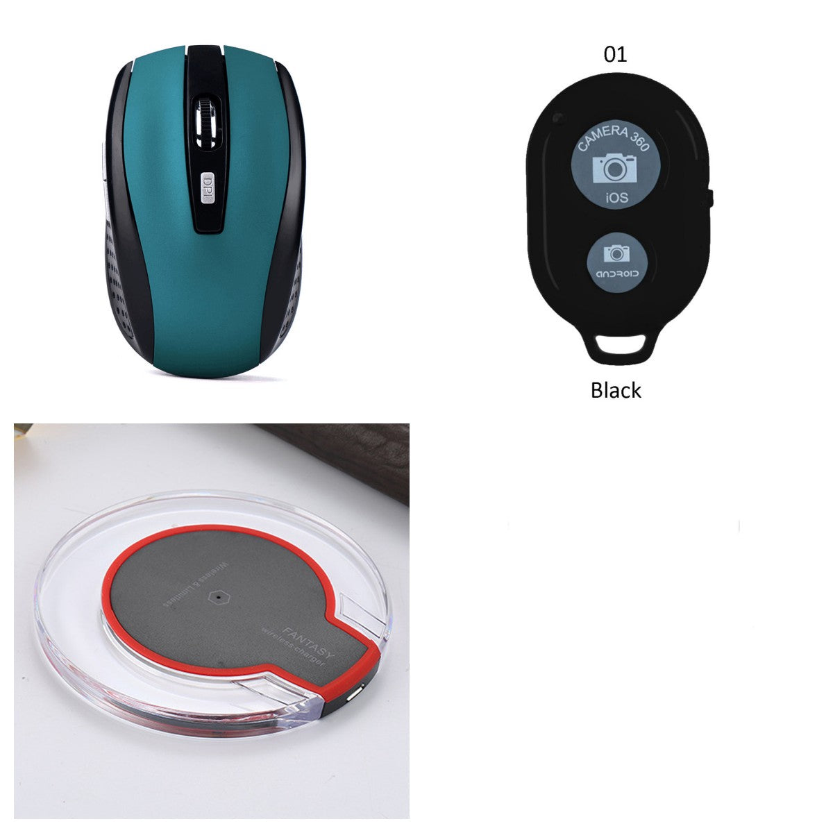 Crystal Round Wireless Charging Pad with Receiver for Apple and Samsung