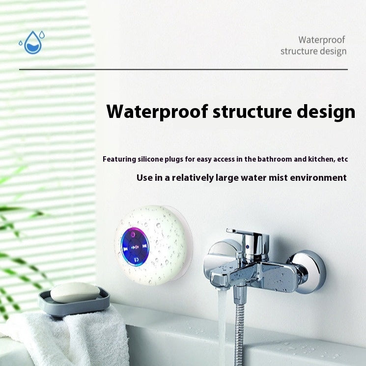 BTS07 Waterproof Bluetooth Speaker with Large Suction Cup and LED Light