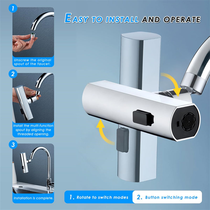 Universal Rotating Splash-Proof Kitchen Faucet Nozzle Extension