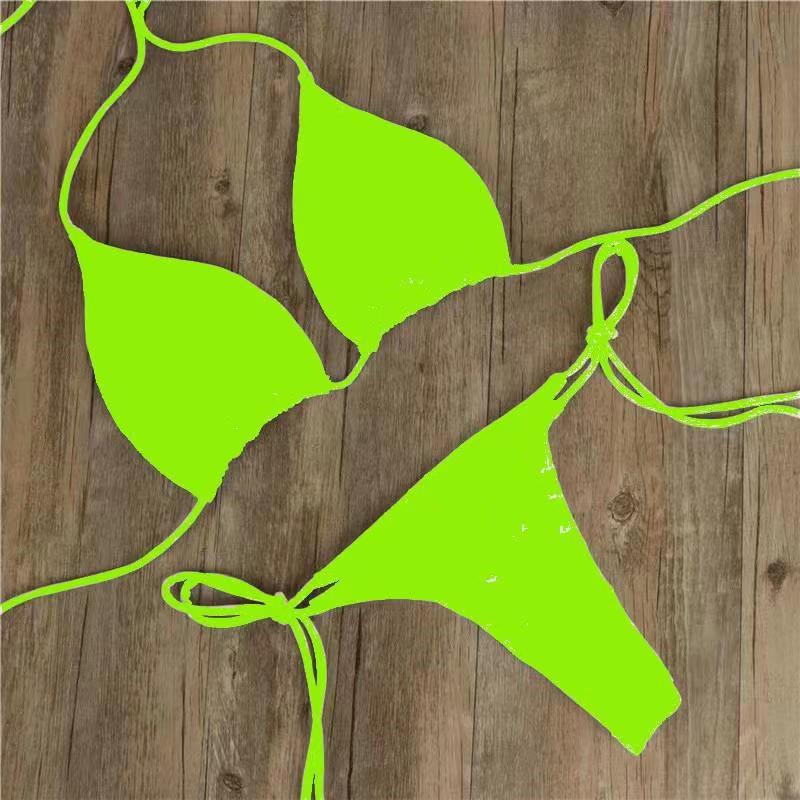 Women’s Halter Neck Tie Bikini Split Swimsuit