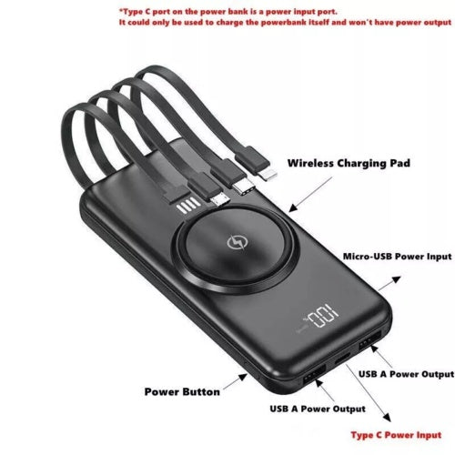 20000mAh Power Bank Fast Charger Portable Battery Pack with 5 USB Ports for Mobile Phone