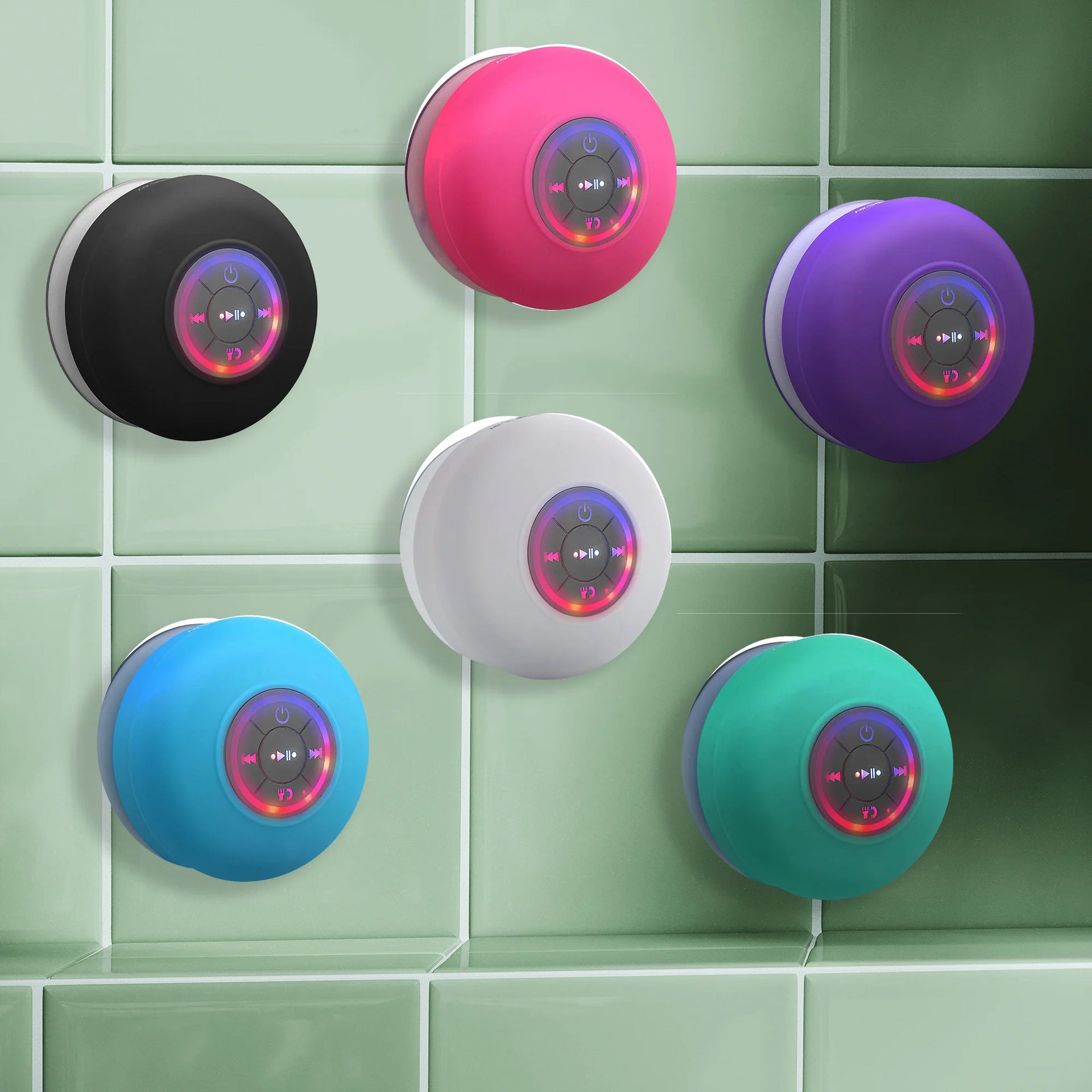 BTS07 Waterproof Bluetooth Speaker with Large Suction Cup and LED Light